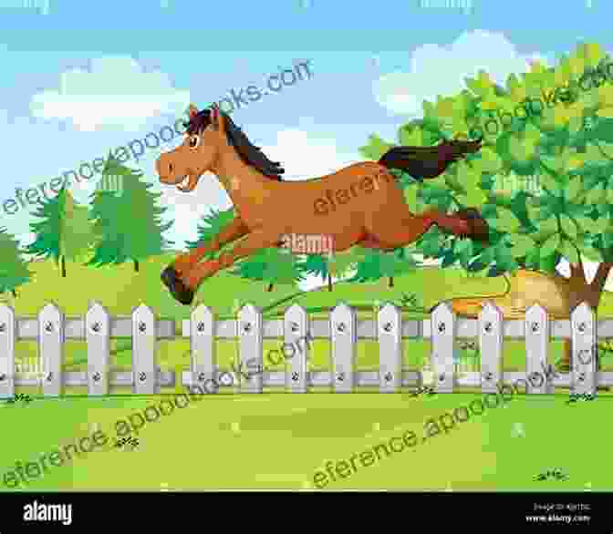 A Horse Leaping Over A Fence, Its Muscles Tensed And Determination Evident In Its Eyes. The Horses Of Proud Spirit