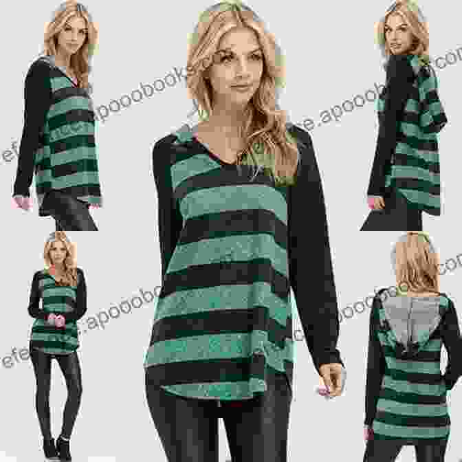 A Woman Wearing A Mix And Match Knit Sweateroutfit With Contrasting Colors Mix And Match Knit Sweater Designs: Choose Your Favorite Neckline Sleeve Length Fit And Style Stitch Patterns So Much More * Over 70 000 Possible Combinations