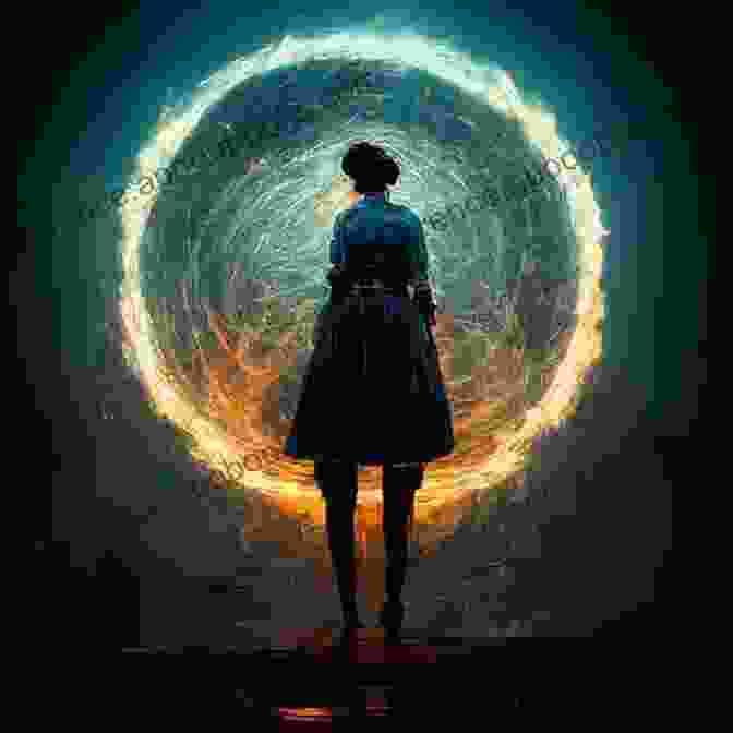 A Young Woman Standing In Front Of A Time Vortex, Her Eyes Wide With Wonder In The Blink Of An Eye