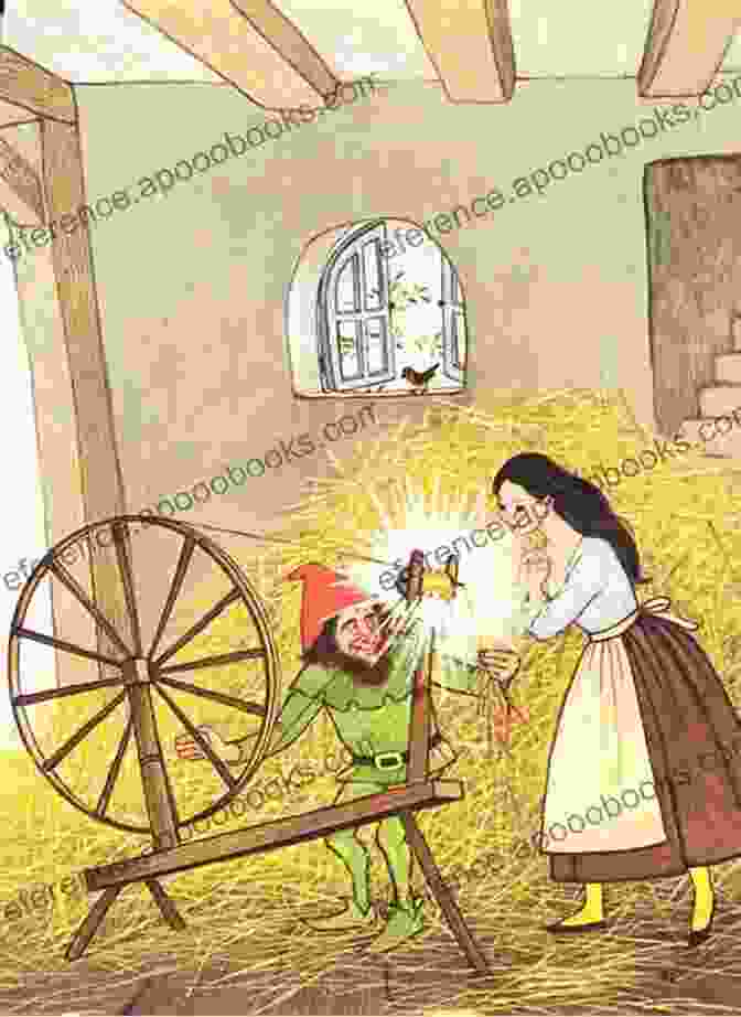 An Illustration Of Rumpelstiltskin With A Long, Twisted Nose And Greedy Eyes, Looming Over A Frightened Princess. Timeless Fairy Tales: 4 6: Rumpelstiltskin The Little Selkie Puss In Boots (Timeless Fairy Tales Boxset 2)