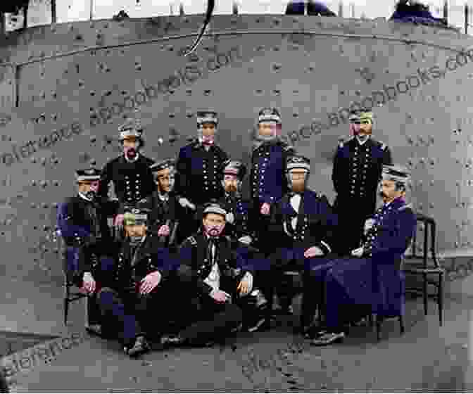 Color Photograph Of A Group Of Men In Old Fashioned Uniforms, Standing On The Deck Of A Wooden Sailing Ship Hidden History Of The New Hampshire Seacoast