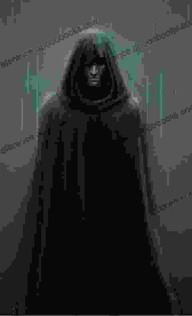 Gabriel Levin In A Shadowy Cloak, His Face Obscured, Standing In An Ancient Library. Errant Gabriel Levin