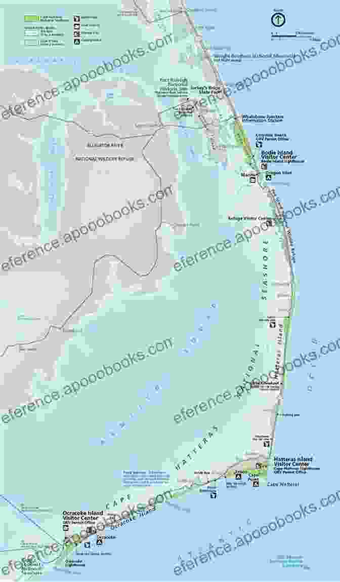 Map Of Cape Hatteras And The Surrounding Area, Highlighting The Locations Mentioned In The Novel Hatteras Light: A Novel Philip Gerard