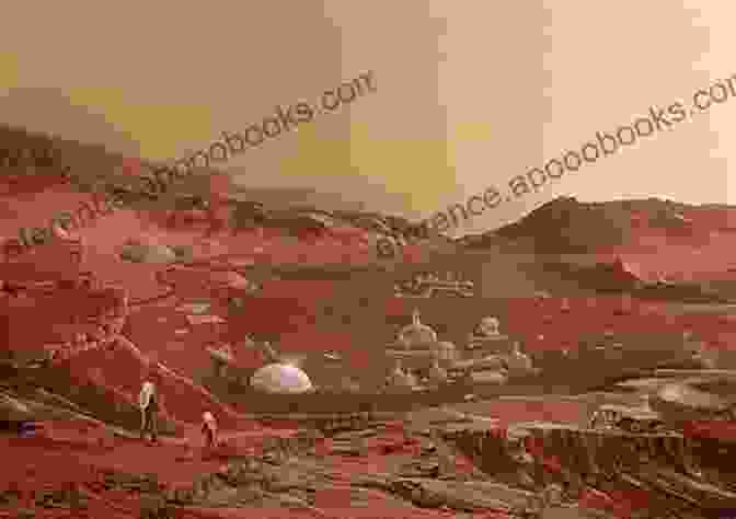 Mark Of Mars Book Cover Featuring A Woman Standing On The Surface Of Mars, With Mountains And A Distant City In The Background Mark Of Mars Juliet Anderson