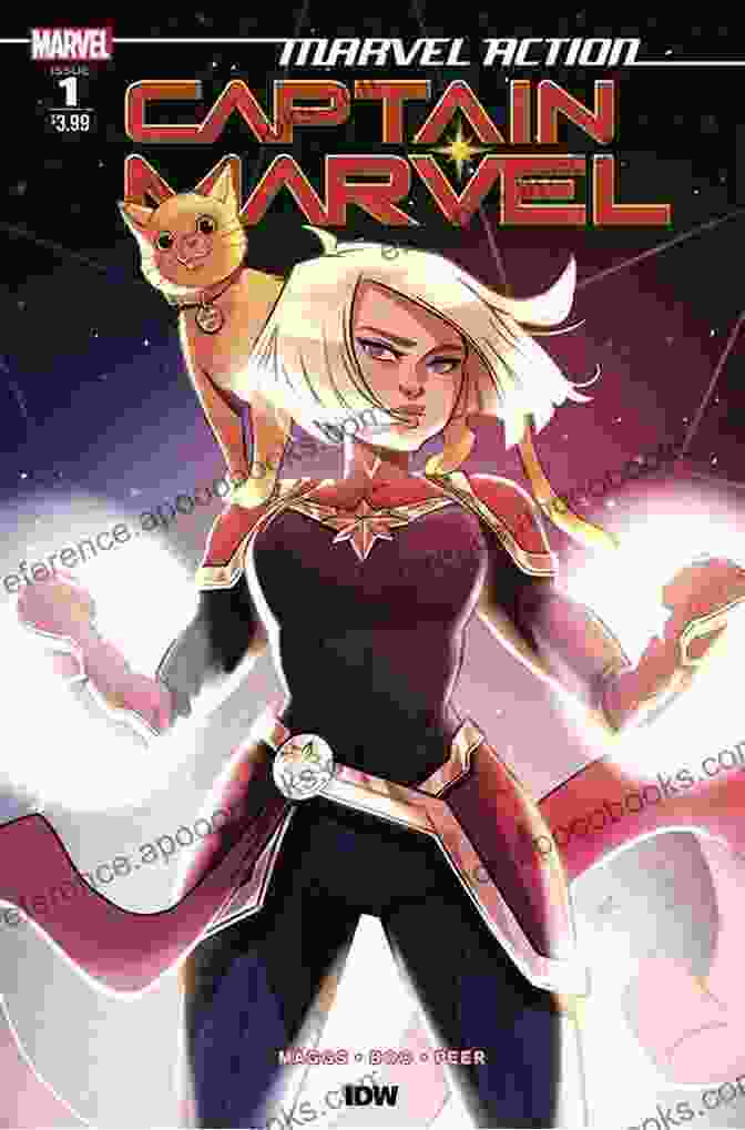 Marvel Action Captain Marvel 2024 Khalifa Comic Book Cover Featuring Captain Marvel In A Dynamic Pose, Surrounded By Stars And Nebulae. Marvel Action Captain Marvel (2024) #5 A M Khalifa