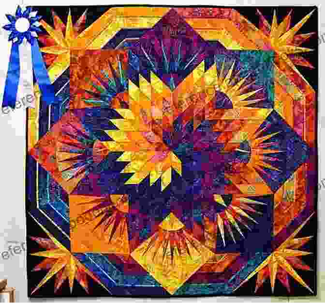 Variety Of Star Patterns Featured In Spiral Lone Star Quilt, Demonstrating Diverse Shapes, Sizes, And Colors Spiral Lone Star Quilt: Strip Paper Pieced Medallion Quilt